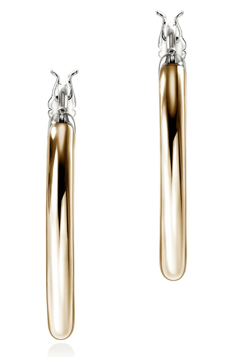 John Hardy JH Essentials Hoop Earrings, Gold, Sterling Silver, 22mm, Alternate, color, Silver/ Gold
