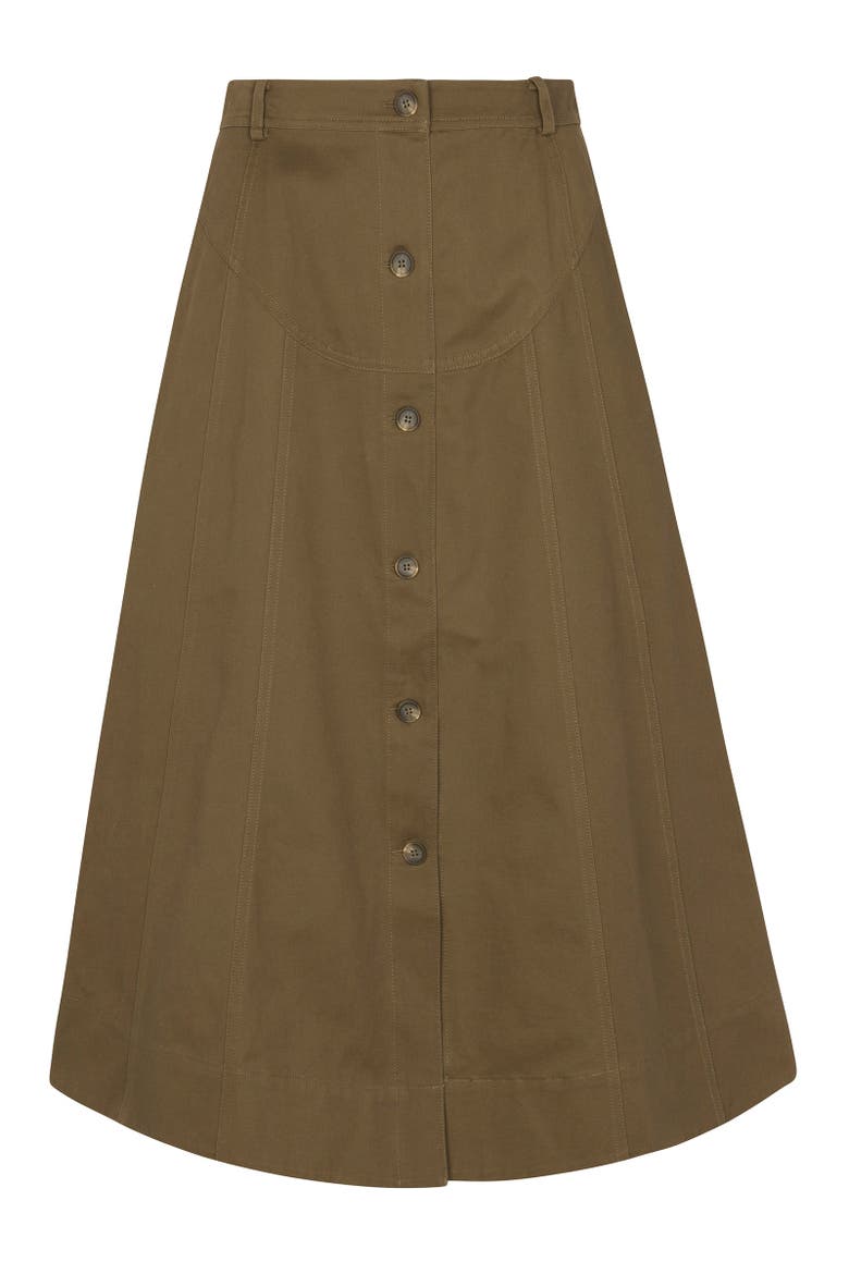 Aria Twill Skirt, Alternate, color, Olive