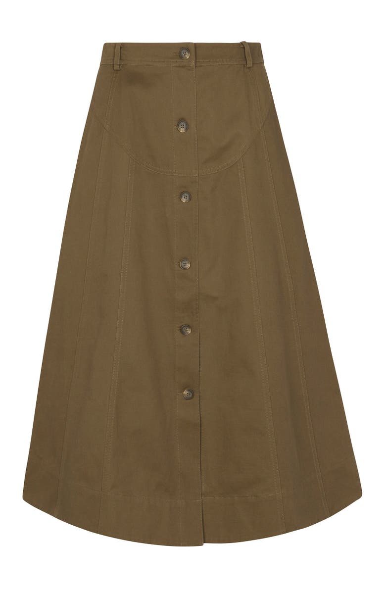 Rebecca Taylor Aria Twill Skirt, Alternate, color, Olive
