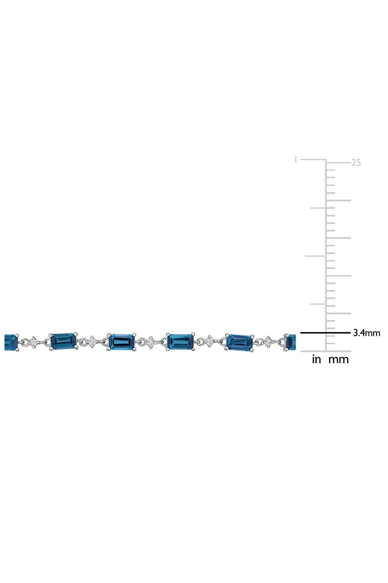 London Blue Topaz & White Topaz Station Bracelet, Alternate, color, BLUE