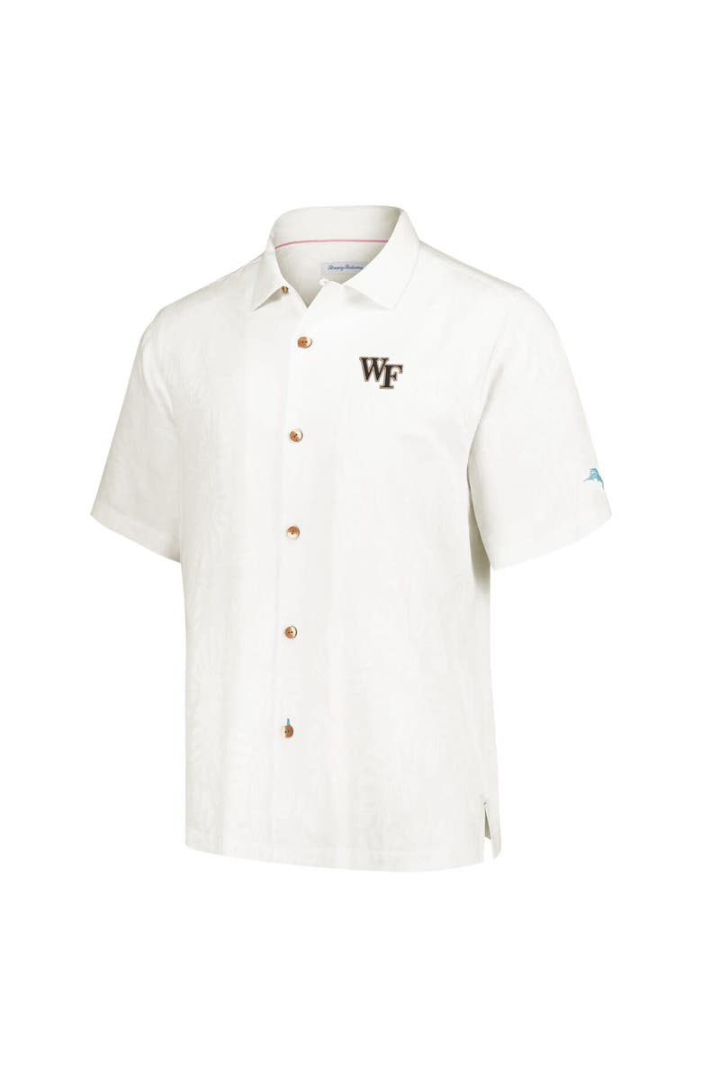 Tommy Bahama Men's Tommy Bahama Cream Wake Forest Demon Deacons Castaway Game Camp Button-Up Shirt, Alternate, color, Cream