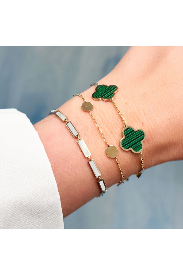 Mother of Pearl Bar Bracelet, Alternate, color, White