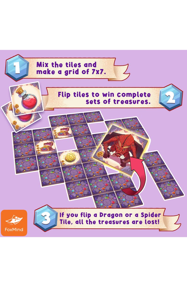 FoxMind Games Treasure Of The Dragons Tile Matching Game, Alternate, color, Multicolored