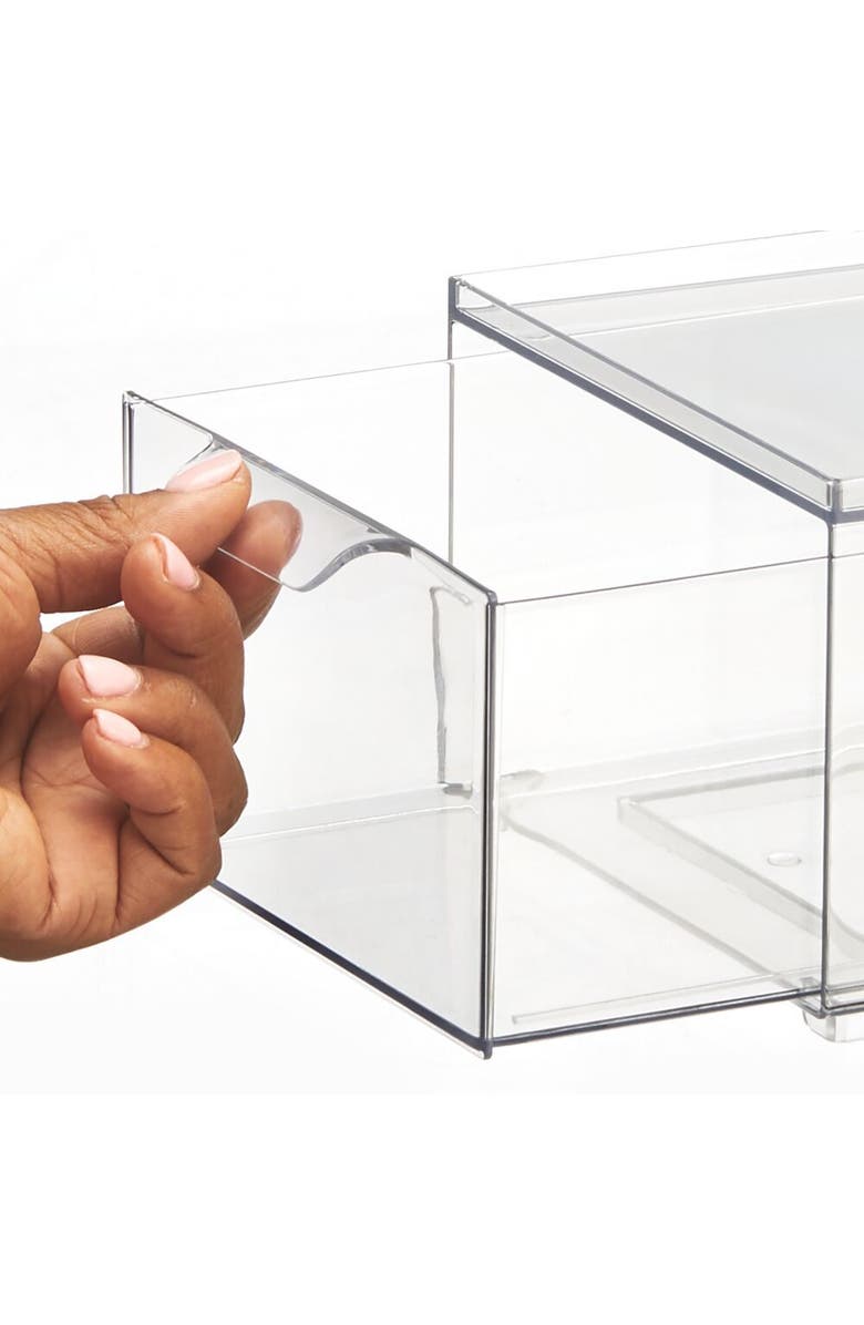 mDesign Plastic Stackable Kitchen Pantry Organizer with Drawer - 8 Pack, Alternate, color, 