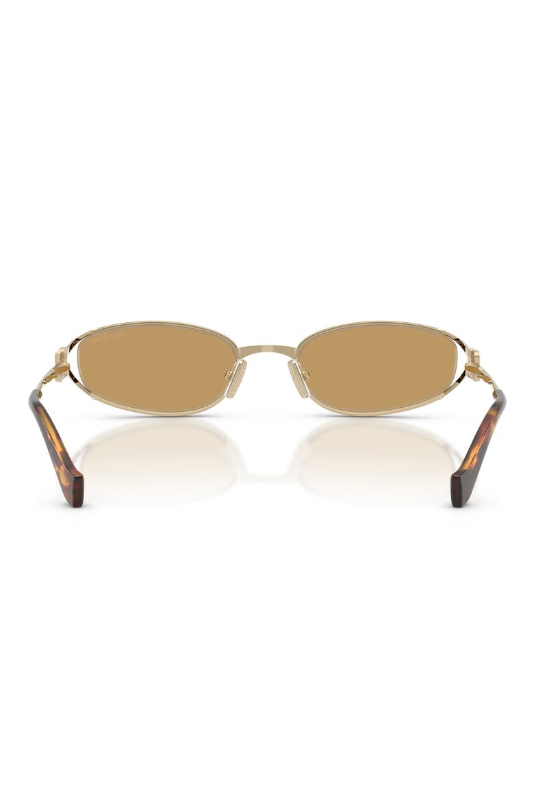 54mm Irregular Oval Sunglasses, Alternate, color, PALE GOLD / BROWN
