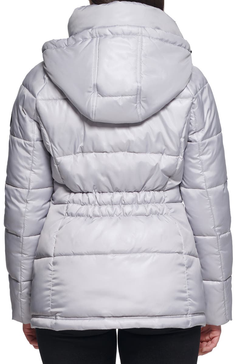 Kenneth Cole New York Cire Hooded Puffer Jacket, Alternate, color, Silver