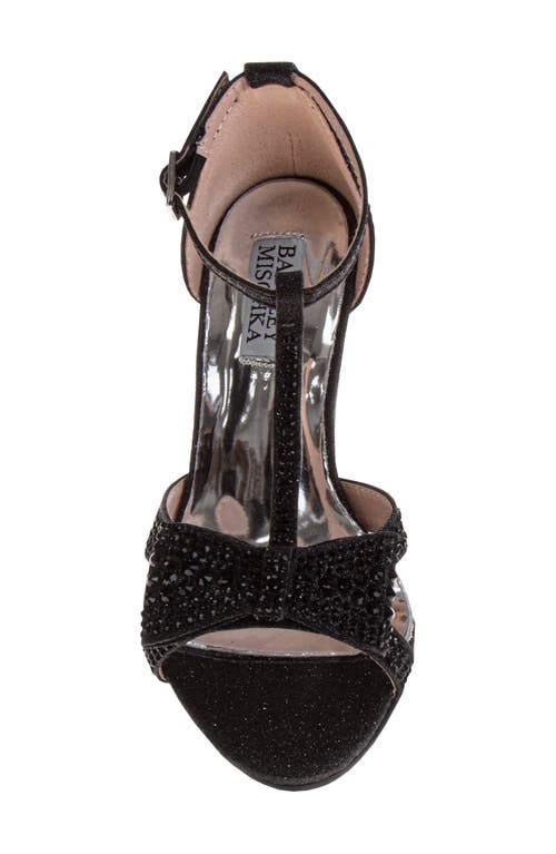 Badgley Mischka Collection Kids' Rhinestone T-strap Sandal In Black