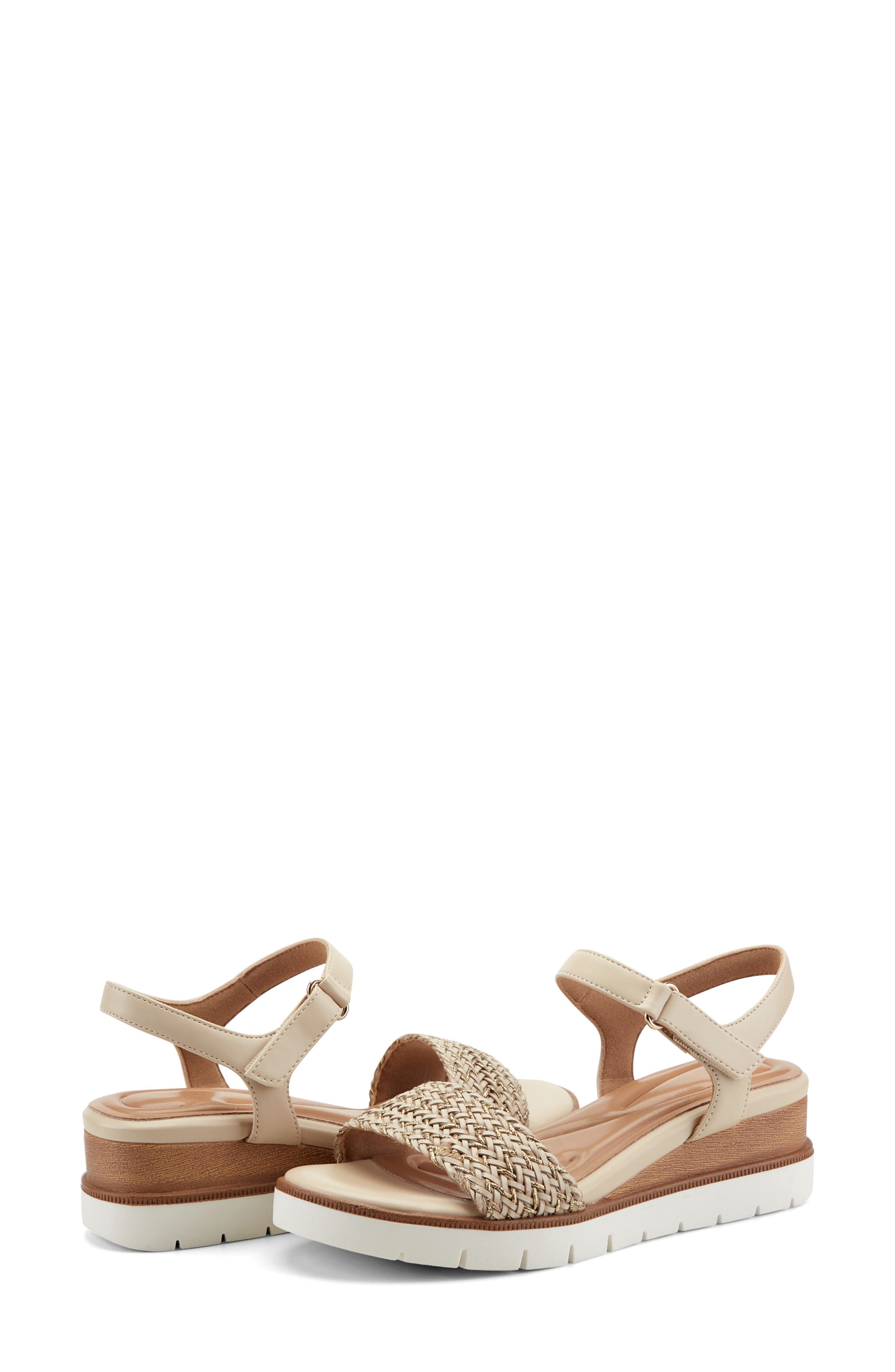 Edythe Wedge Sandal, Alternate, color, IVORY