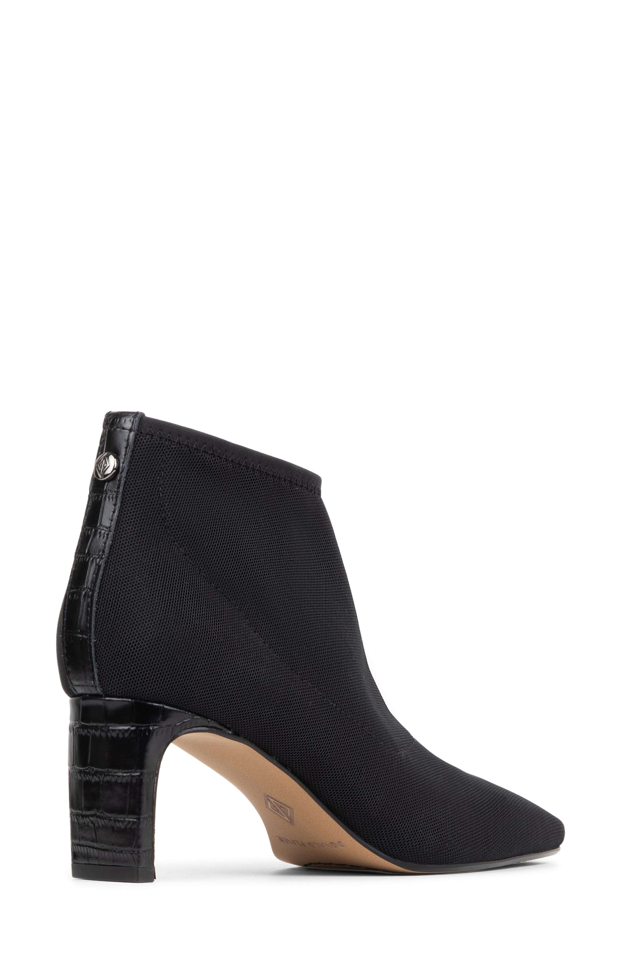 Birdee Croc Embossed Trim Bootie, Alternate, color, BLACK