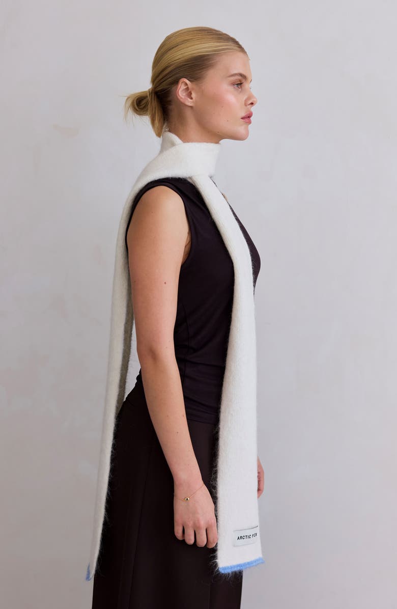 Arctic Fox & Co The Alpaca Blend Skinny Scarf, Alternate, color, Arctic White/ Sky Blue