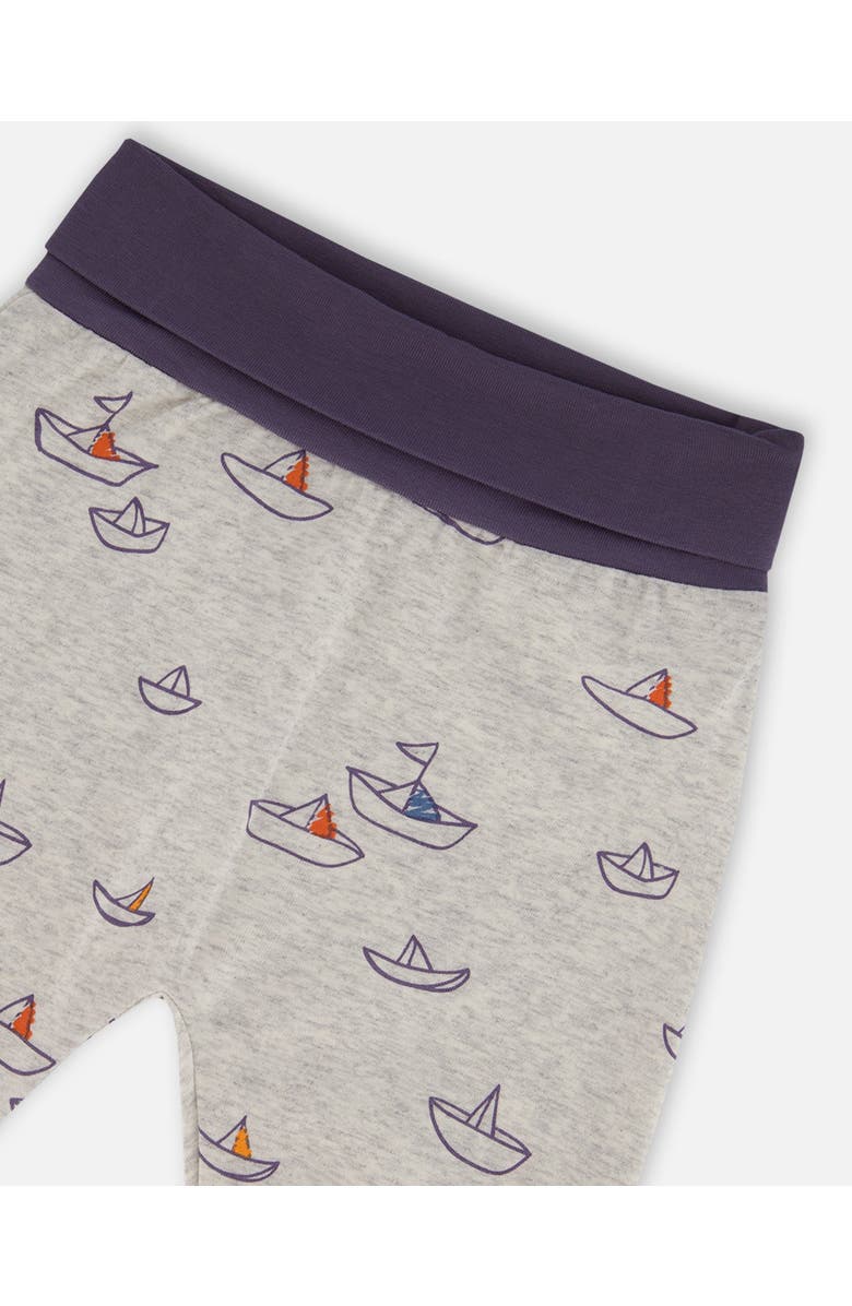Deux par Deux Baby Boy's Printed Organic Cotton Top And Pant Set Little Paper Boats, Alternate, color, 