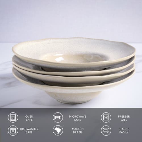Porto Brasil Deep Rim Plate Set Of 4 In Brown