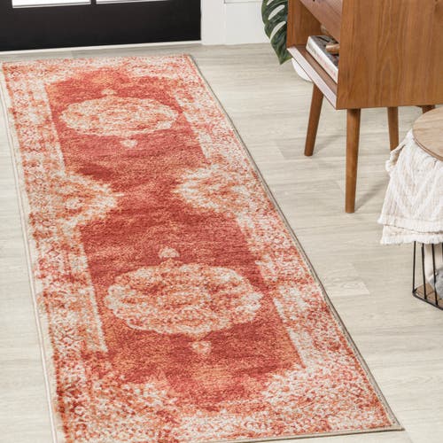 Jonathan Y Rosalia Cottage Medallion Area Rug In Peach/ivory