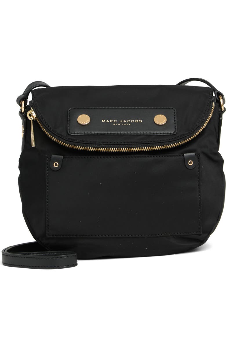 Marc Jacobs Preppy Nylon Mini Messenger Bag, Main, color, Black