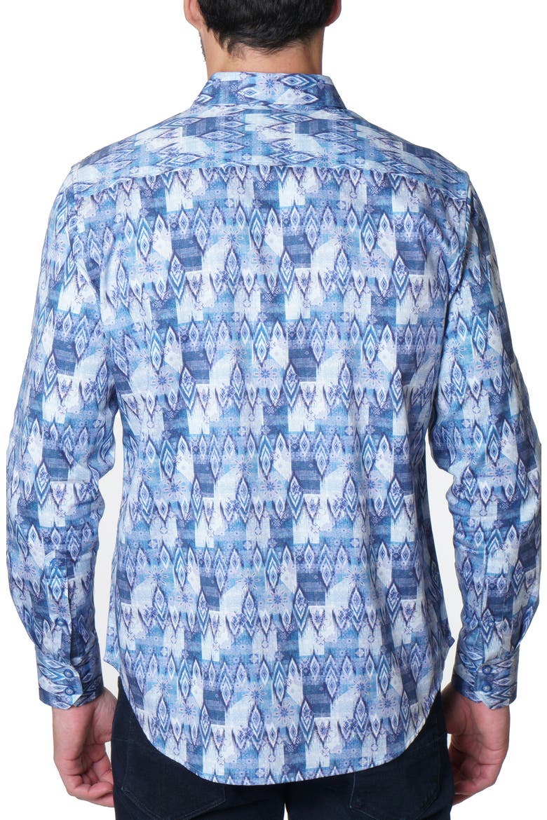Diamond Print Button-Up Shirt, Alternate, color, MULTI