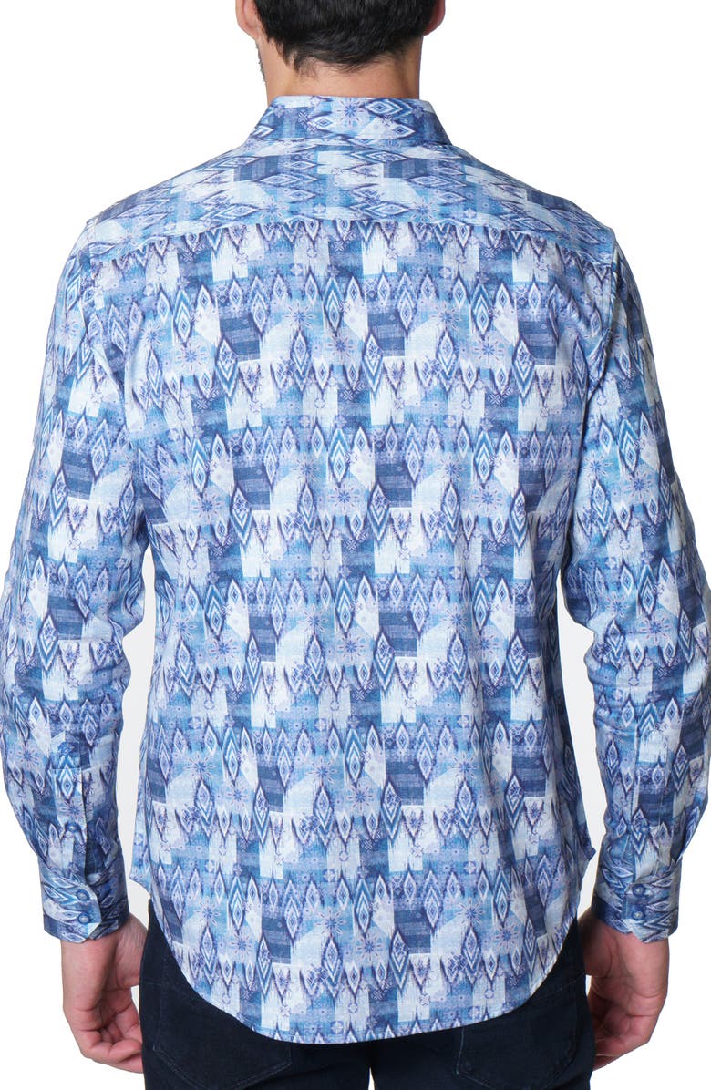 Robert Graham Diamond Print Button-Up Shirt, Alternate, color, Multi