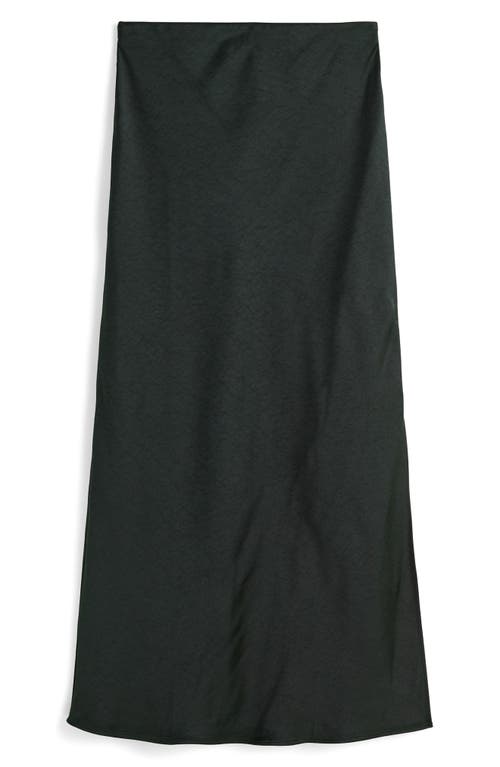 Madewell Satin Maxi Slip Skirt In Luxury Forest