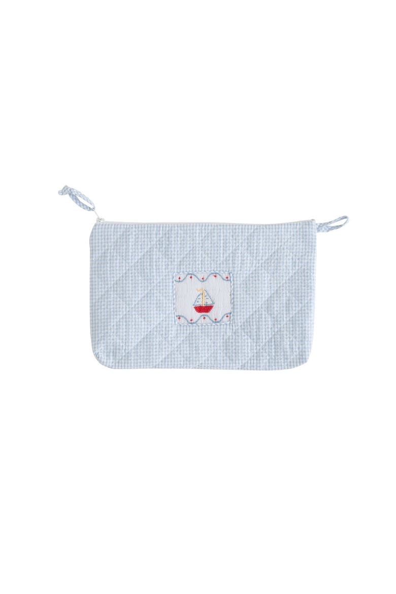 Quilted Cosmetic Bag, Main, color, Sailboat
