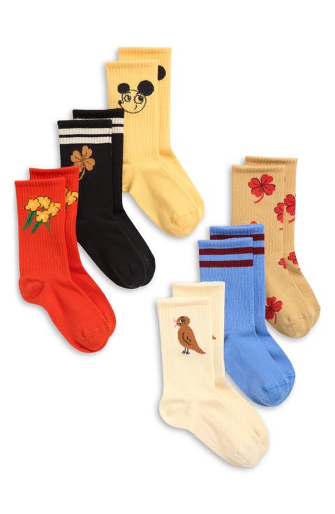 Kids' Assorted 6-Pack Stretch Cotton Blend Crew Socks (Toddler, Little Kid & Big Kid)