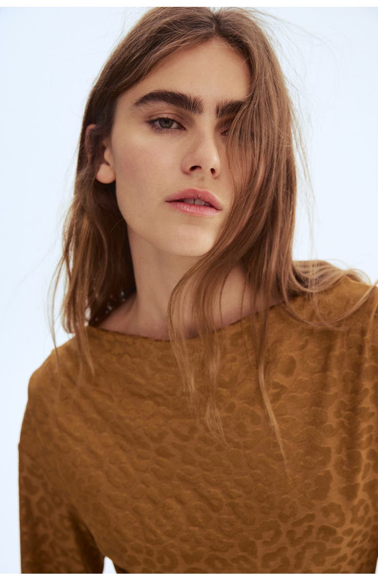 H&M Draped Midi Dress, Alternate, color, Dark Beige