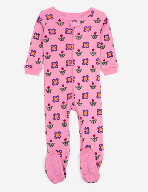 Kids Footed Cotton Matching Family Pajamas, Nature & Water Prints (Toddler, Little Kid & Big Kid)