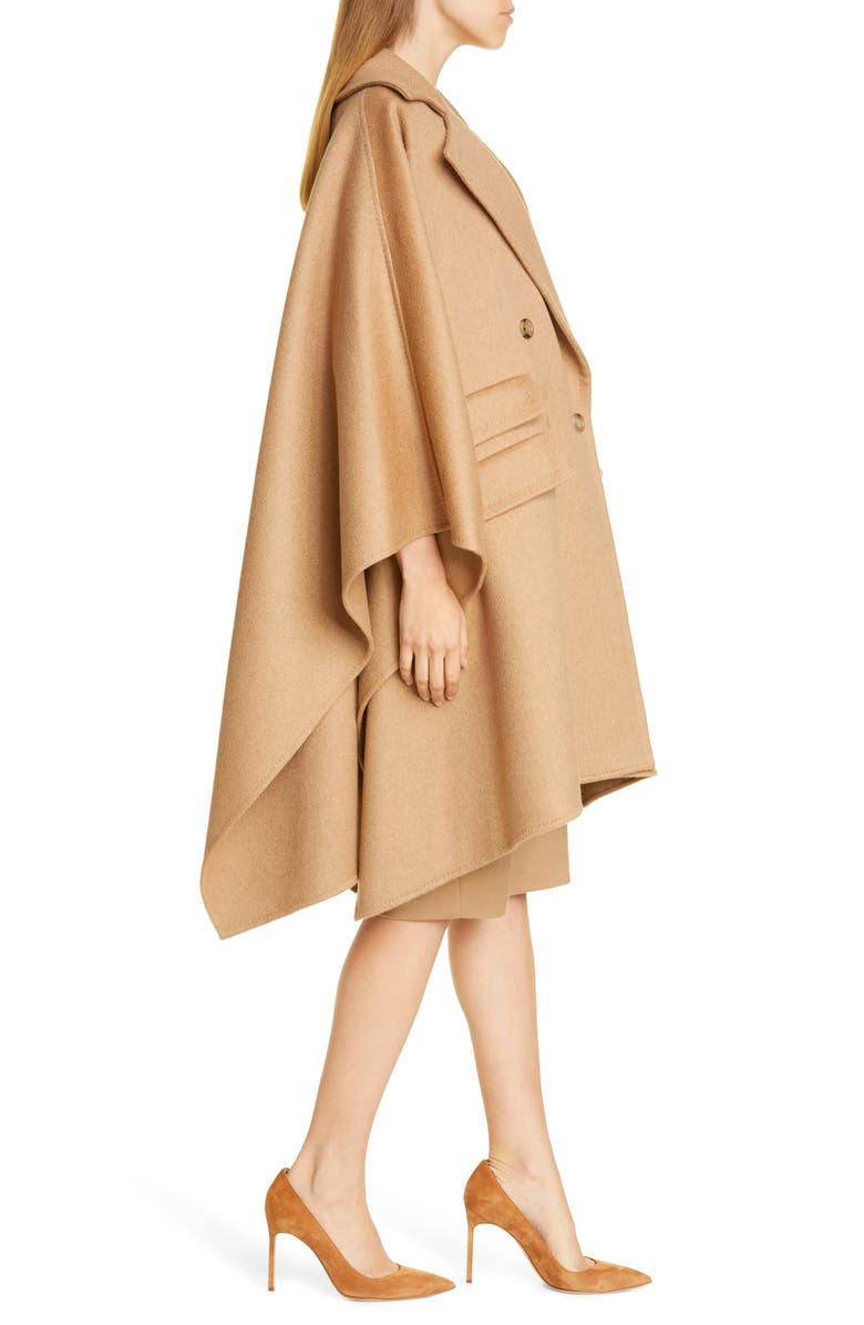 Max Mara Eureka Double Breasted Camel Hair Cape, Alternate, color,