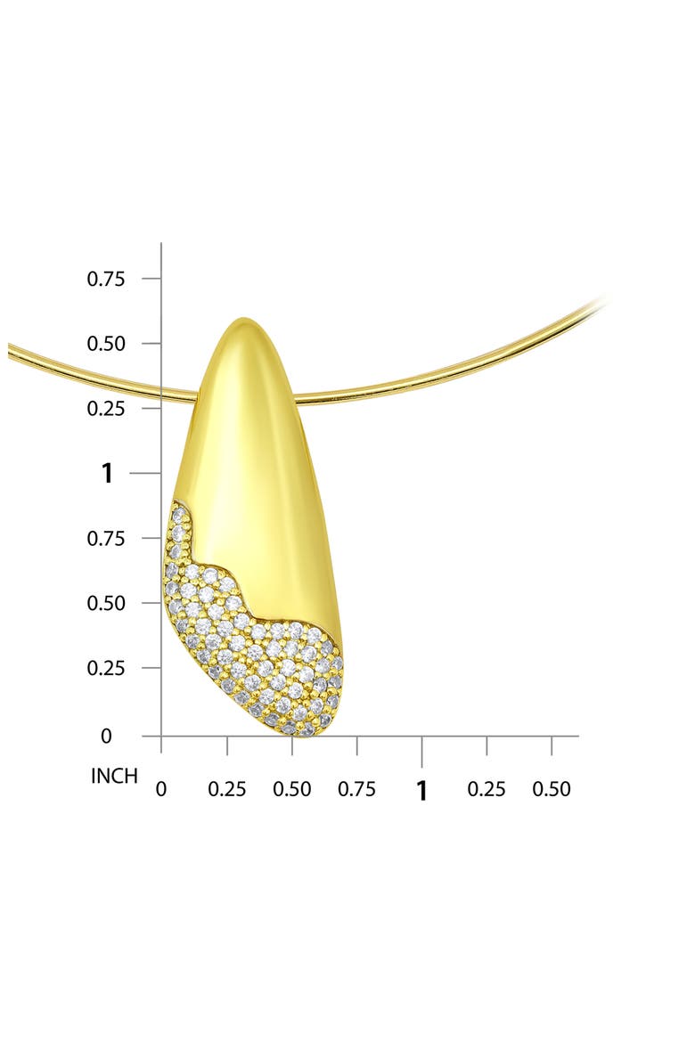 Cubic Zirconia Pavé Sculptural Collar Necklace, Alternate, color, GOLD