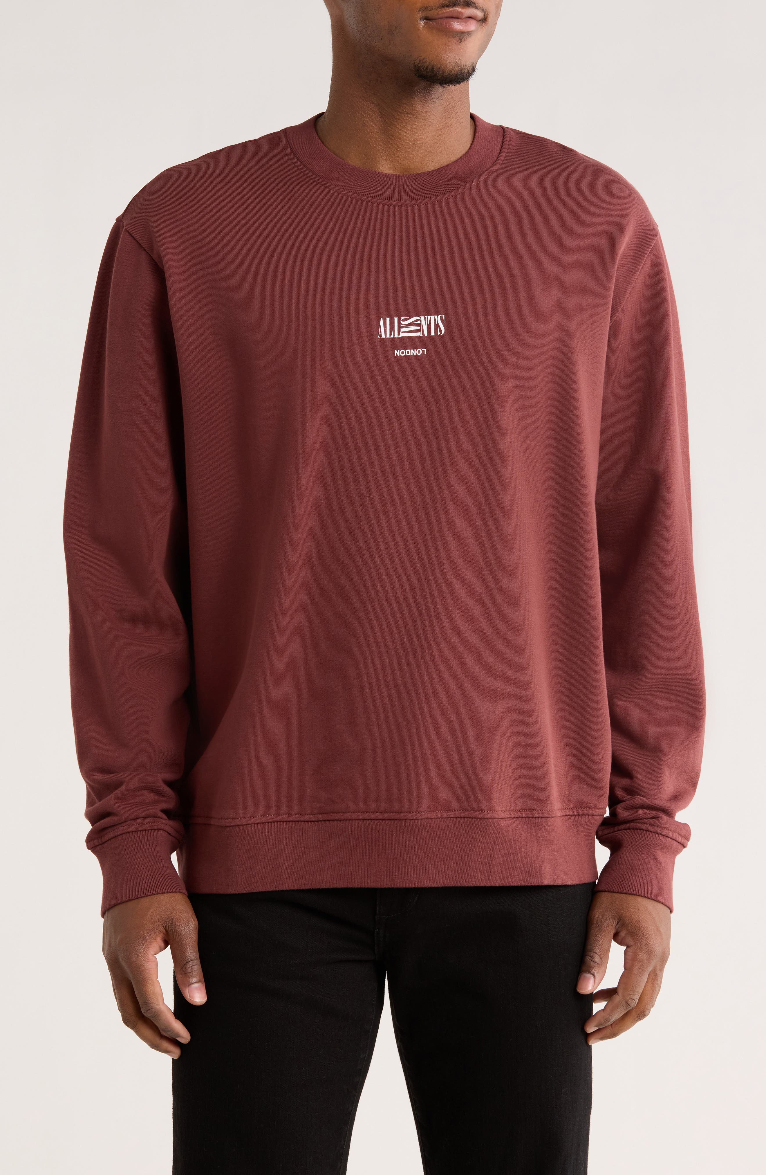AllSaints Burman Crewneck Cotton Sweatshirt