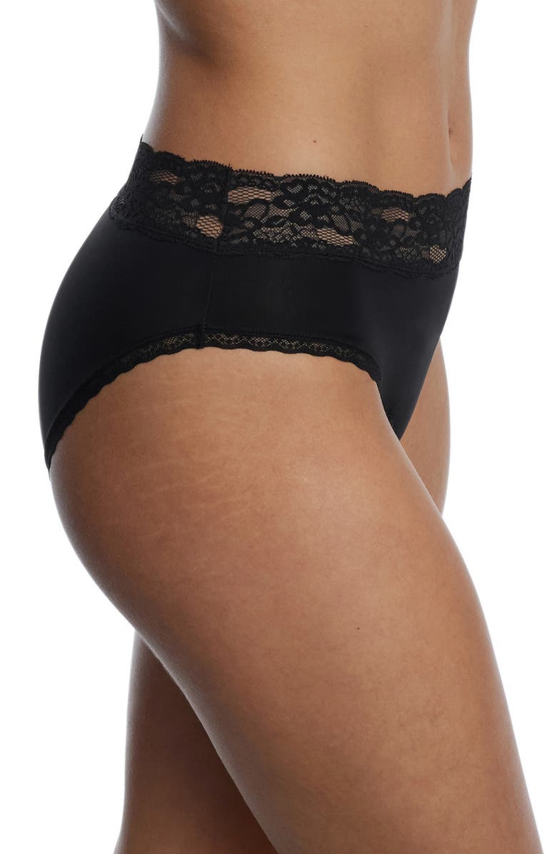 Skarlett Blue Goddess Lace Trim Hipster, Alternate, color, Black