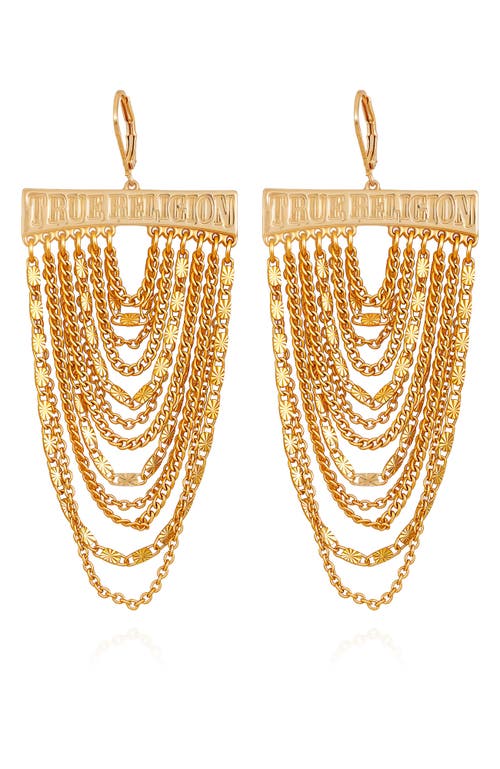 True Religion Cascading Chain Statement Earring In Gold