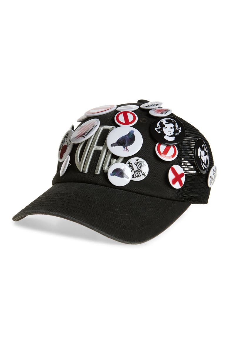 Logo Embroidered Trucker Hat with Pins (Women) | Nordstrom