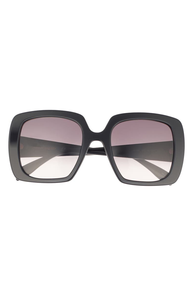 McQueen 54mm Square Sunglasses, Main, color, Black Black Grey