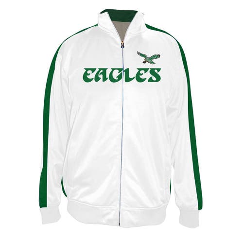 Profile Men's White Philadelphia Eagles Big Tall Tricot Full-zip Track Jacket In White