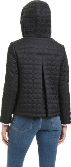 Kate Spade Black Quilted offers Puffer Jacket Hooded Coat Medium