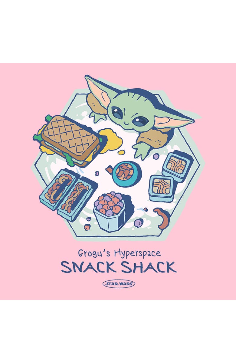 Star Wars: The Mandalorian and Grogu Girl's Star Wars The Mandalorian and Grogu The Child Hyperspace Snack Shack  Graphic T-Shirt, Alternate, color, Light Pink