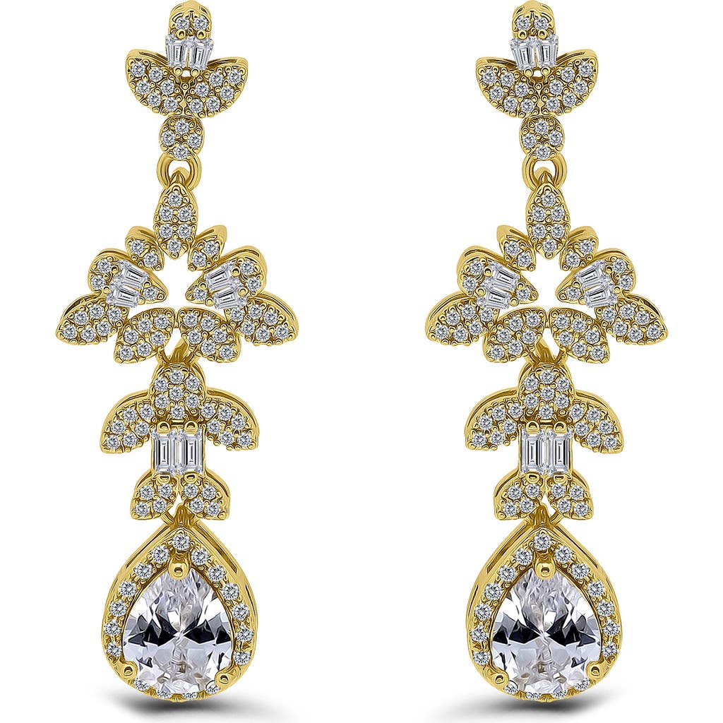 Christian Siriano Pear Cubic Zirconia Drop Earrings In Gold