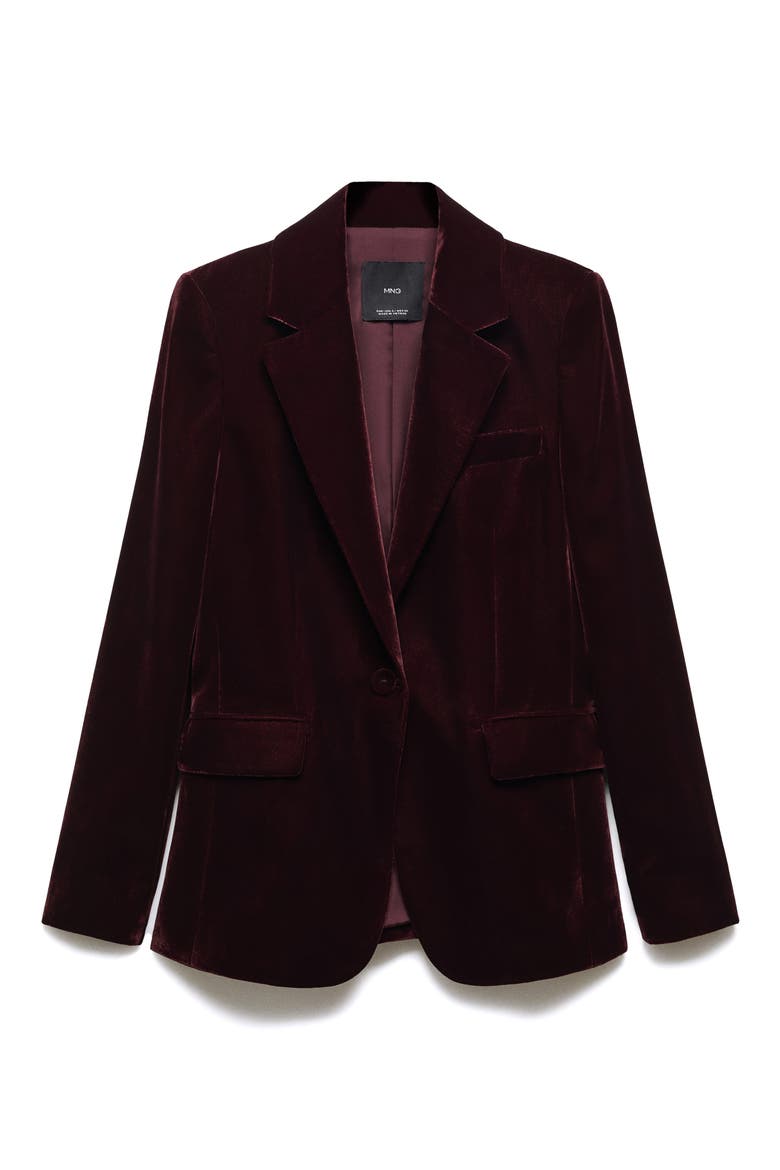 Velvet Blazer, Main, color, BURGUNDY