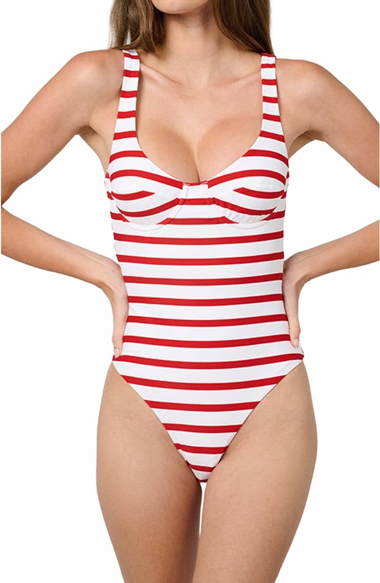 WeWoreWhat Scoop Underwire One Piece, Alternate, color, 