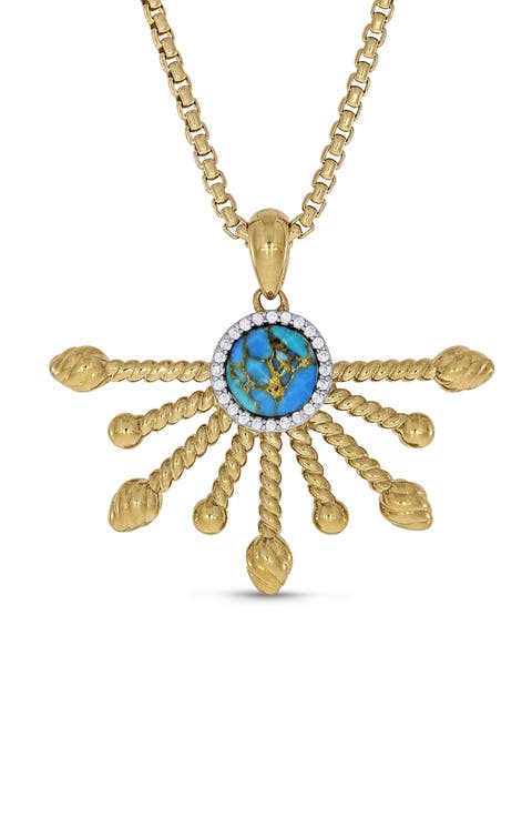 Daybreak 14K Gold Vermeil Turquoise & Diamond Pendant Necklace