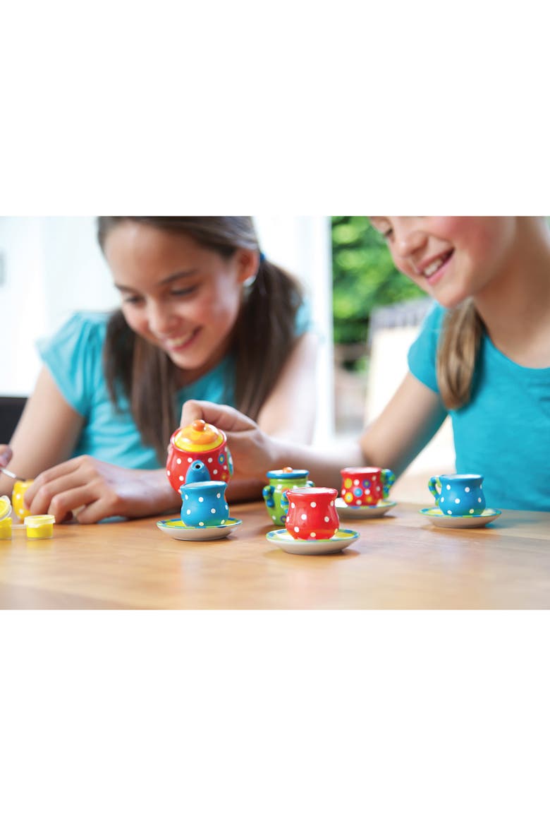 KidzMaker, Paint Your Own Mini Tea Set, Alternate, color, Multicolored