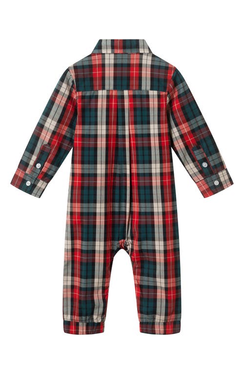 Andy & Evan Kids' Plaid Shirtaill Romper In Red