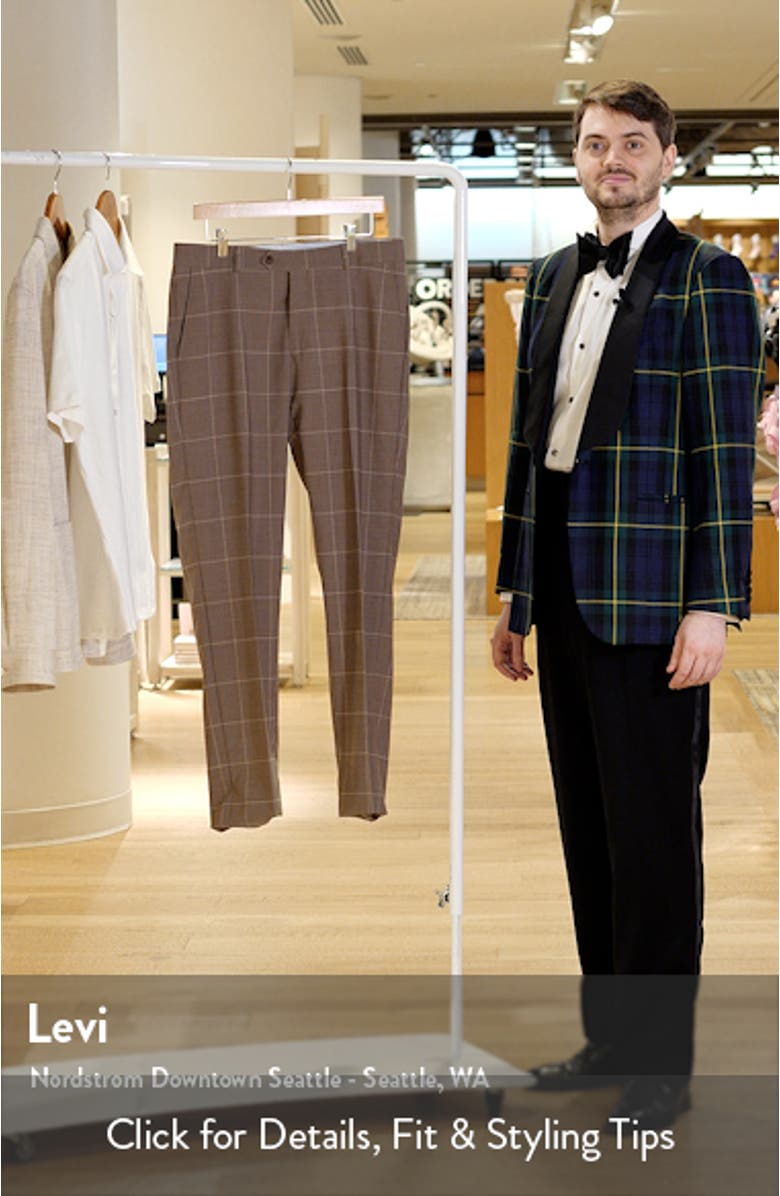 Windowpane Check Stretch Wool Dress Pants, sales video thumbnail