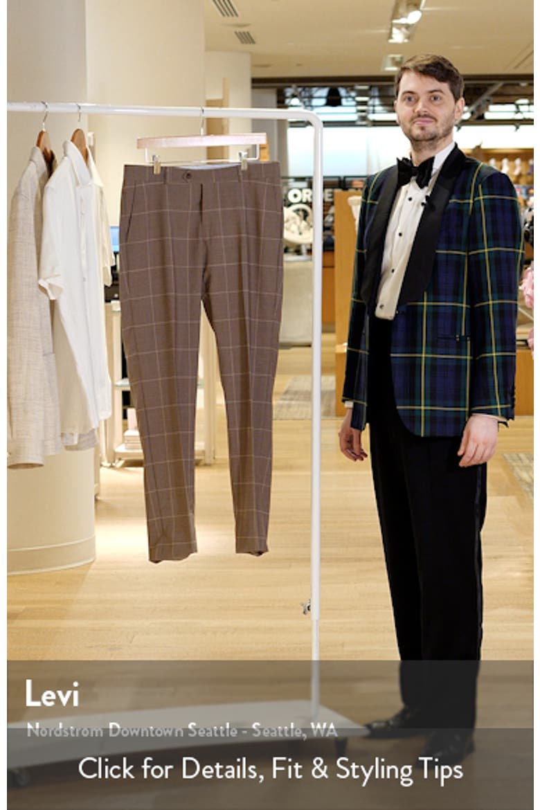 Windowpane Check Stretch Wool Dress Pants video