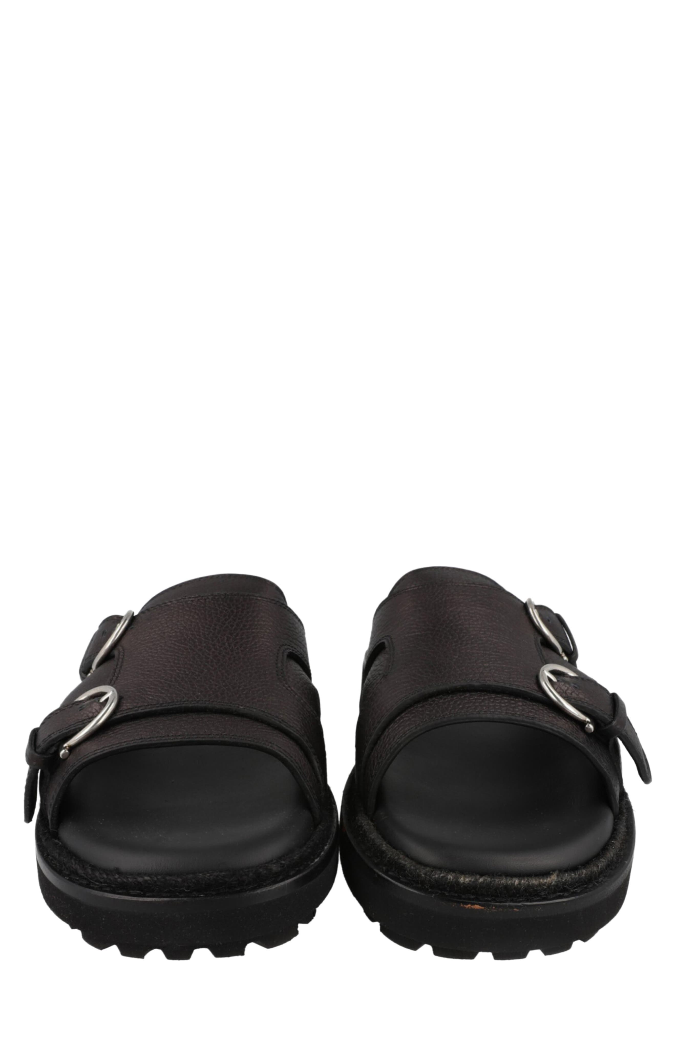 Double Strap Slide Sandal, Alternate, color, BLACK