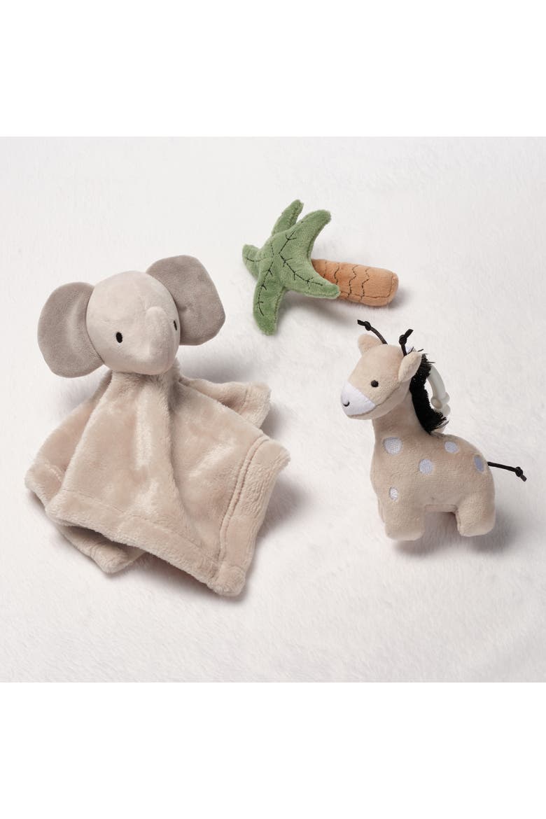 Jungle 3-Piece Developmental Soft Plush Baby/Infant Toy Gift Set, Alternate, color, Cream