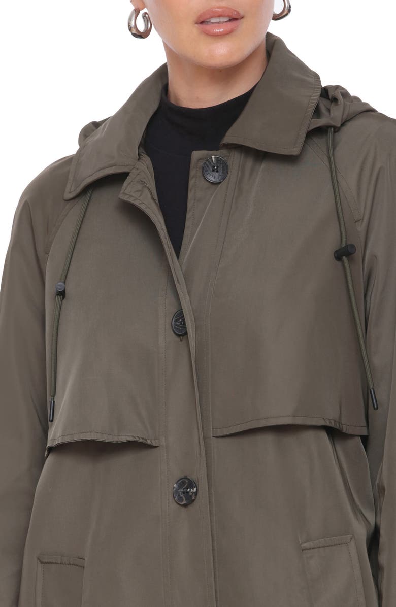 Avec Les Filles Hooded Water Resistant Trench Coat, Alternate, color, 