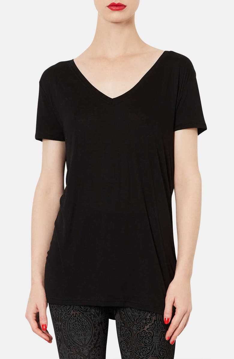 Topshop V-Neck Tee, Main, color, 