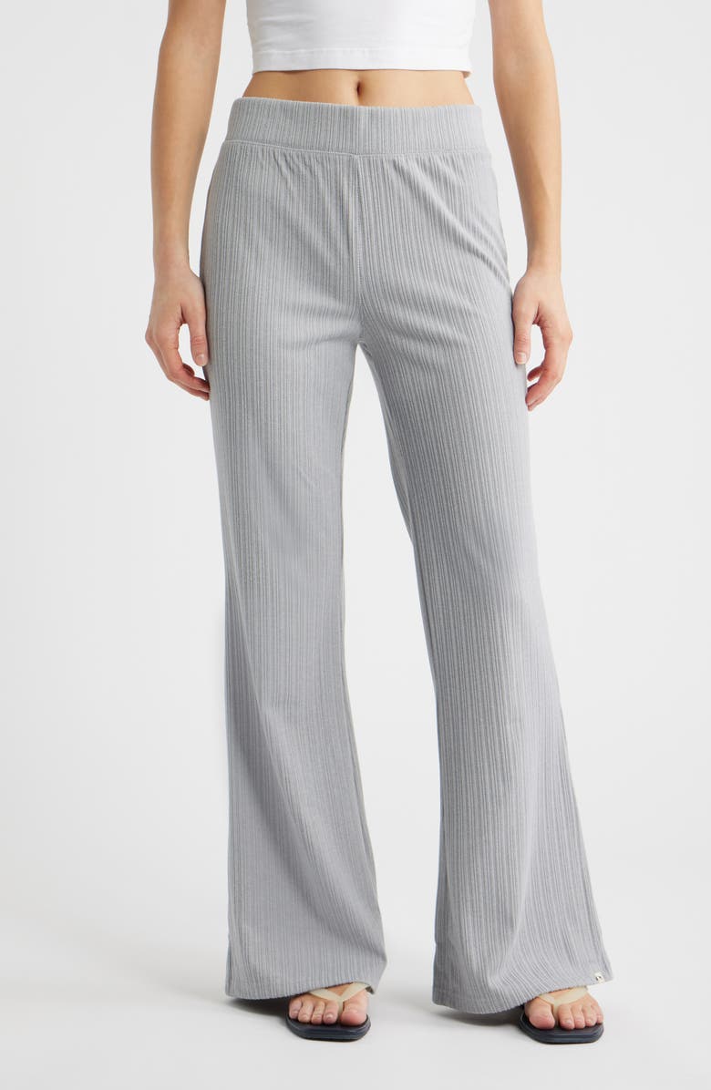 Rip Curl Cosy Rib Flare Leg Pants, Main, color, Grey Marle