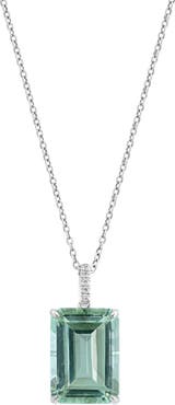 EFFY Green Amethyst Emerald Cut Pendant Necklace