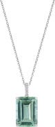 EFFY Green Amethyst Emerald Cut Pendant Necklace